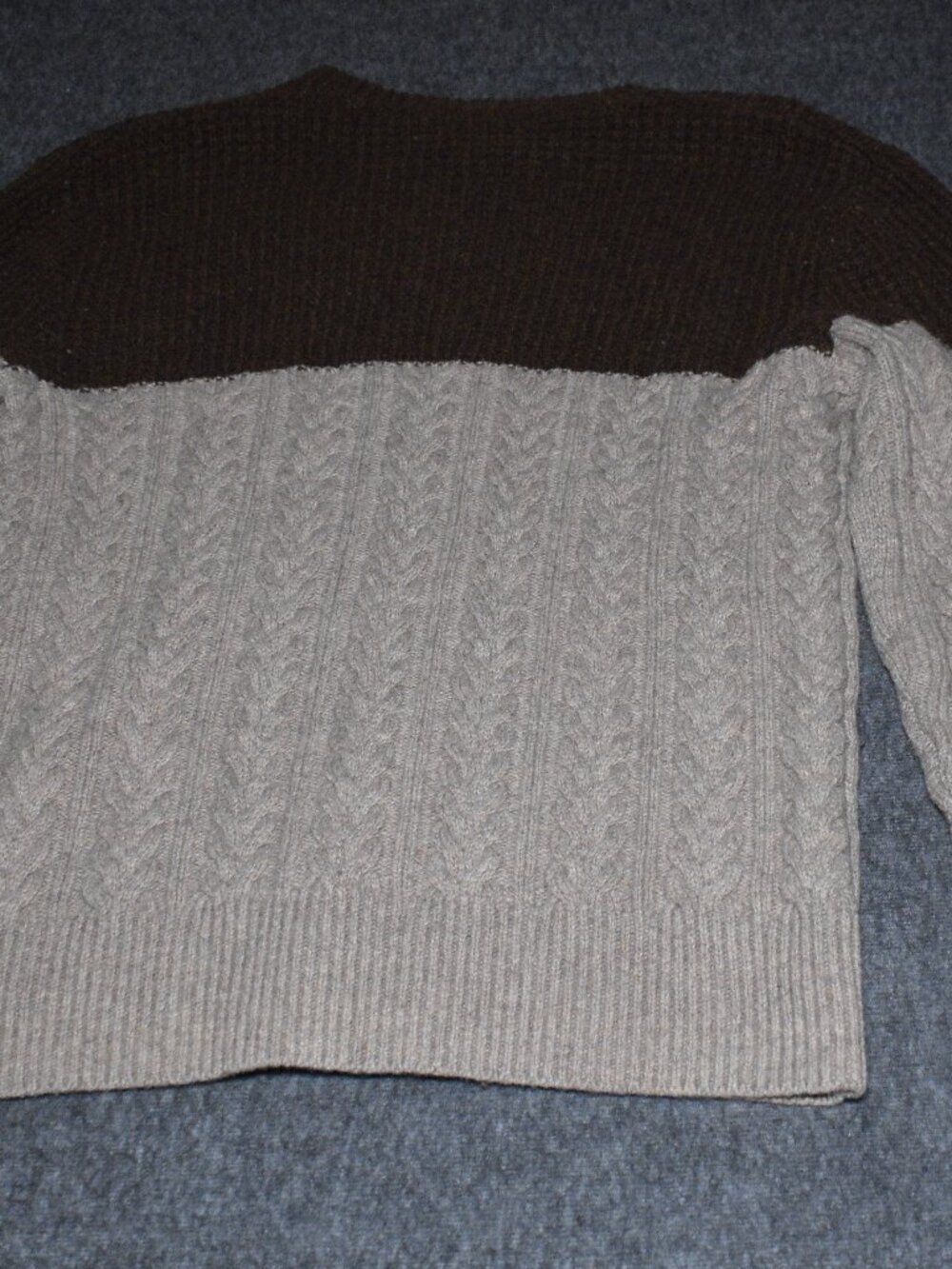 J. Crew Rugged Merino Wool Sweater Men's Size M Tan Brown Cable Knit Pullover